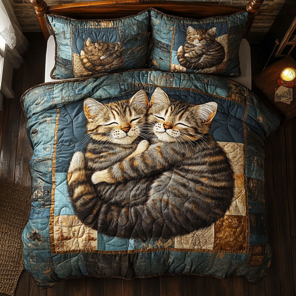 Cozy Cat WX0303010CL Quilted Bedding Set