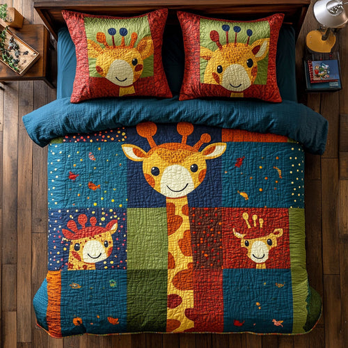Cute Giraffe WX0303012CL Quilted Bedding Set
