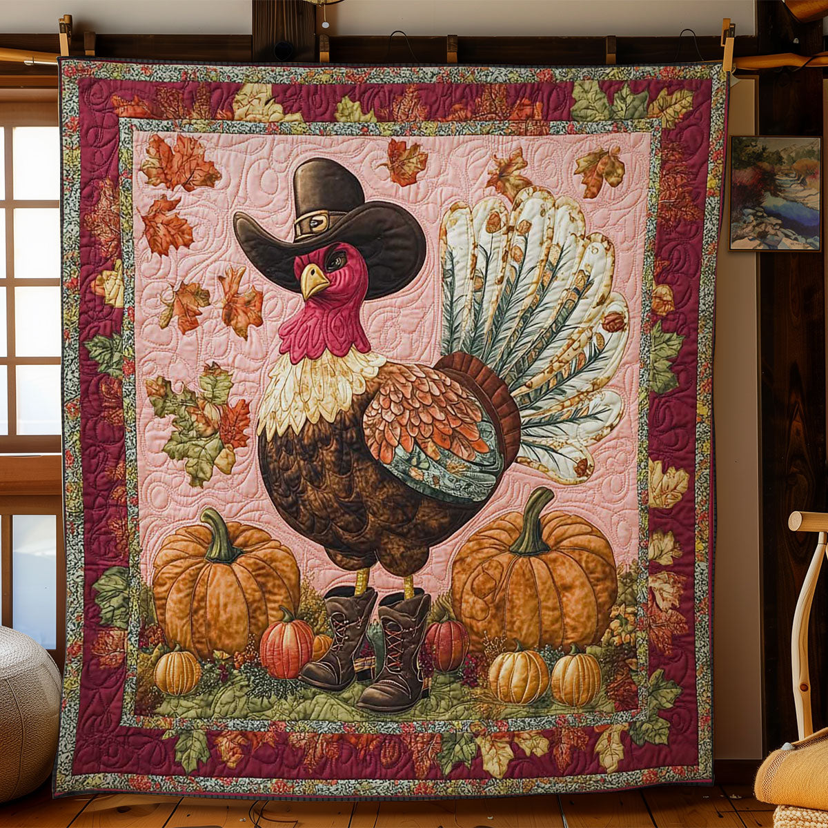 Turkey In Boots WN0801032CL Quilt Blanket