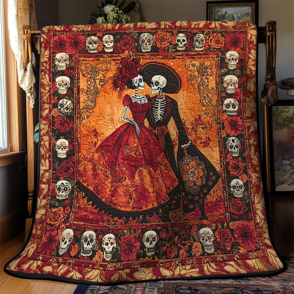Skeleton Love Story WY1802017CL Quilt Blanket