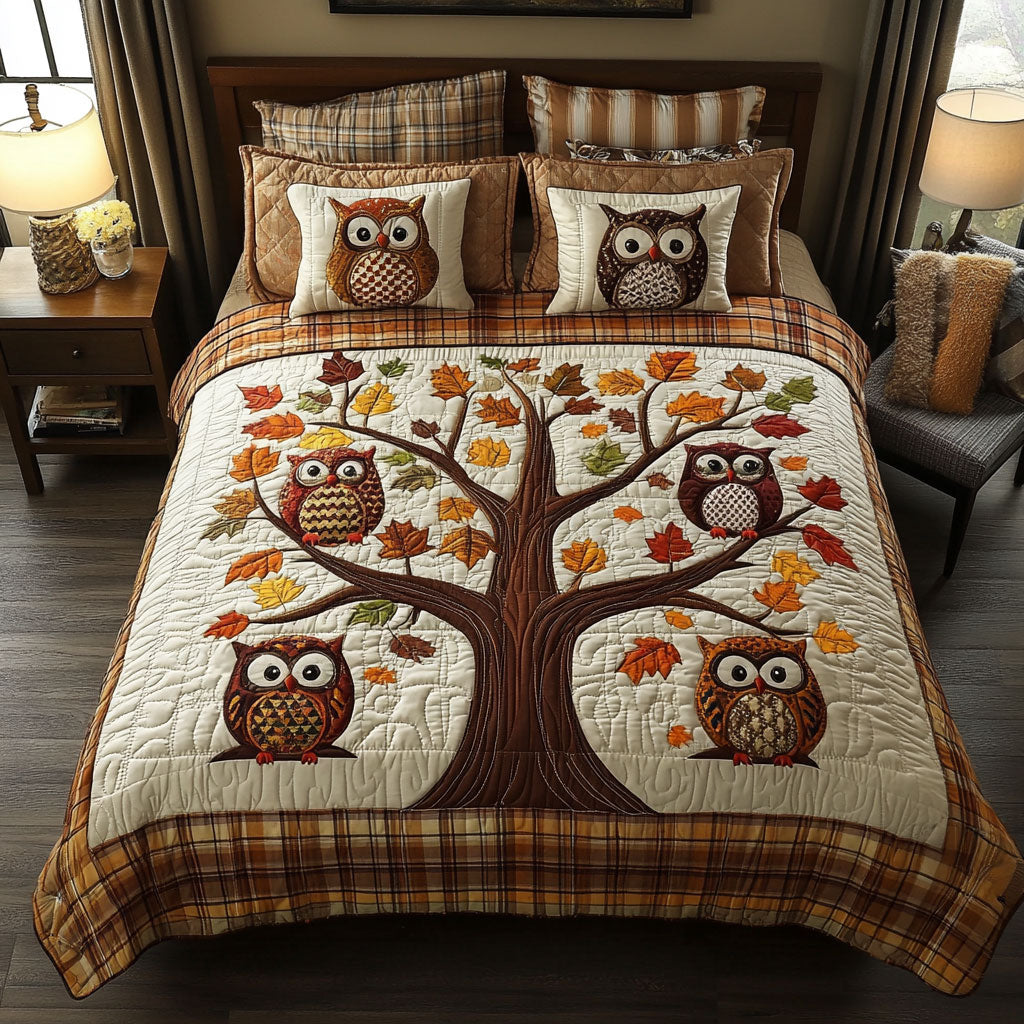Autumn Owl WJ1303029CL Quilted Bedding Set