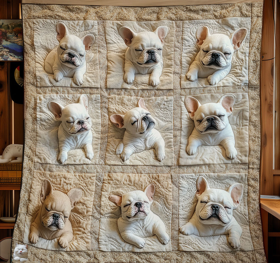 Sleeping Bulldog WU0511001CL Quilt Blanket