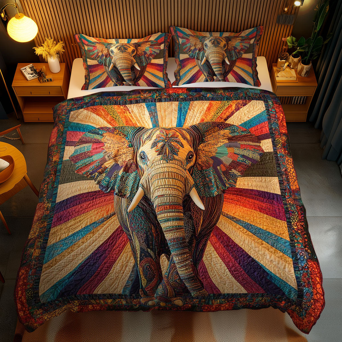 Ethereal Elephant WN1002061CL Quilted Bedding Set