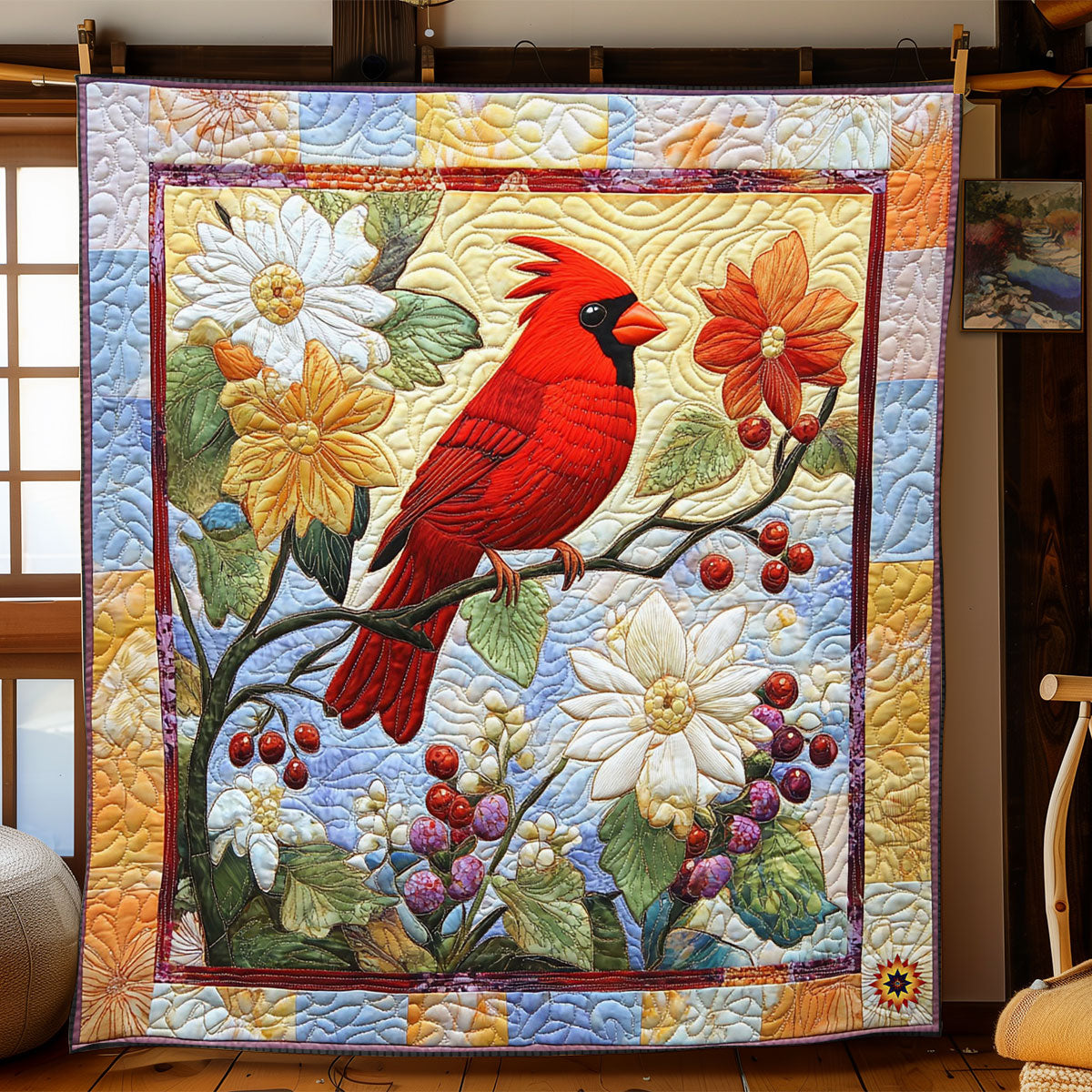 Cardinal Bloom WJ2012005CL Quilt Blanket