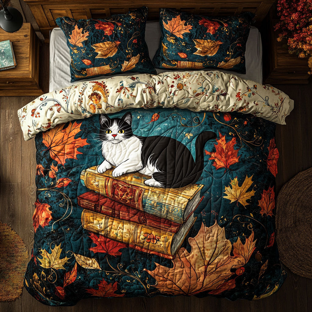 Cozy Cat Chronicles WY0803063CL Quilted Bedding Set