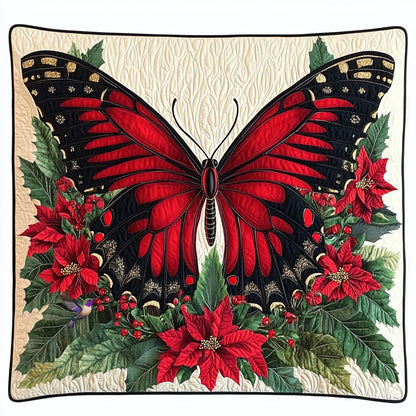 Poinsettia Butterfly WY2810008CL Quilt Blanket