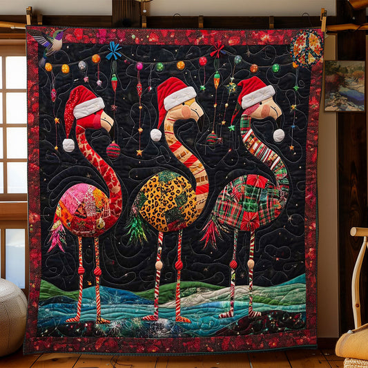 Flamingo Christmas Magic WN1112035CL Quilt Blanket