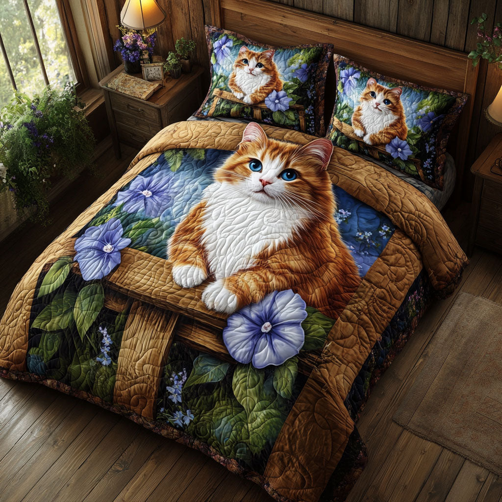 Cat Morning Glory WT2702010CL Quilted Bedding Set