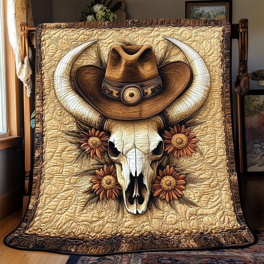 Bull Skull Cowboy WX0602002CL Quilt Blanket
