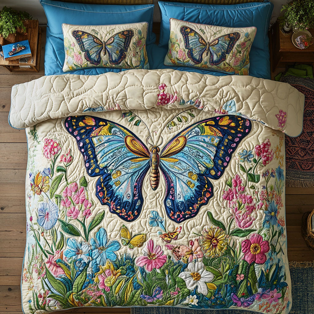 Blue Monarch Dreams WY0803060CL Quilted Bedding Set