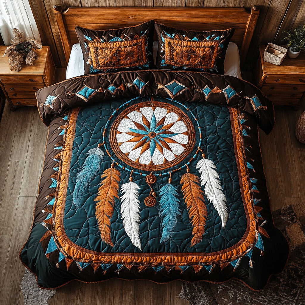 Native American Dreamcatcher WX2702042CL Quilted Bedding Set