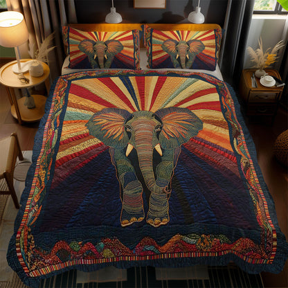 Sunburst Elephant WN1002083CL Quilted Bedding Set