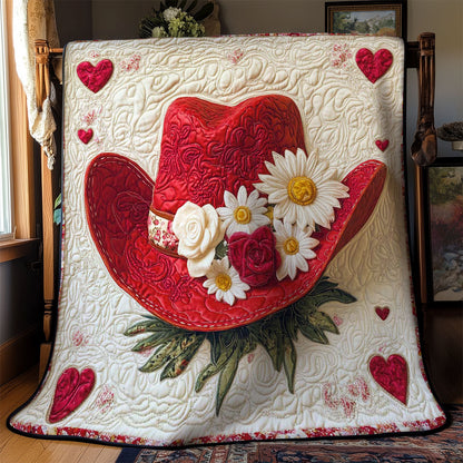 Romantic Rodeo Cowboy Hat WN0301028CL Quilt Blanket
