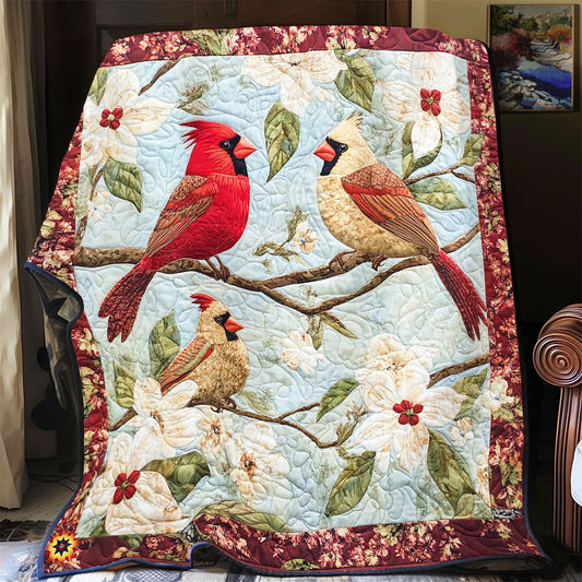 Floral Cardinal  WX2612027CL Quilt Blanket