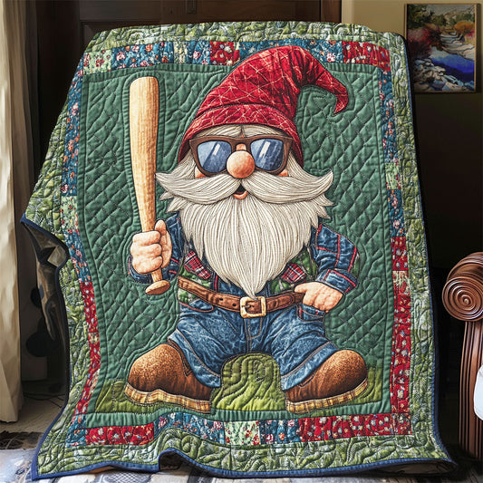 Gnome Baseball Bat WY0801023CL Quilt Blanket