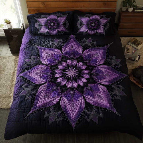 Twilight Blossom Flower WN1702046CL Quilted Bedding Set