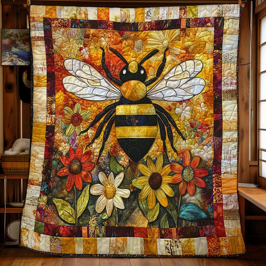 Floral Bee WX0301034CL Quilt Blanket