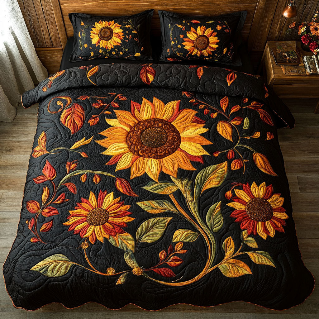 Vibrant Sunflower WY1902050CL Quilted Bedding Set