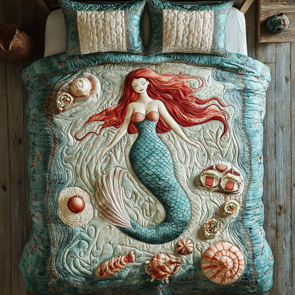 Pretty Mermaid WX2702045CL Quilted Bedding Set