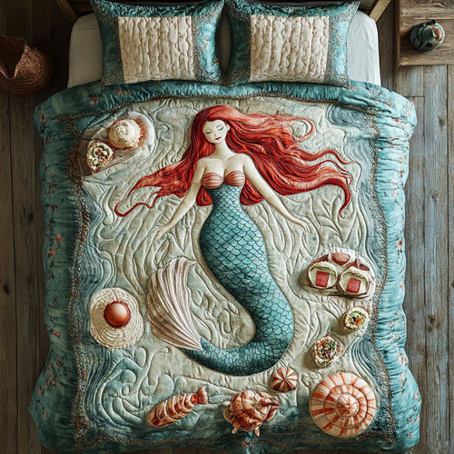 Pretty Mermaid WX2702045CL Quilted Bedding Set
