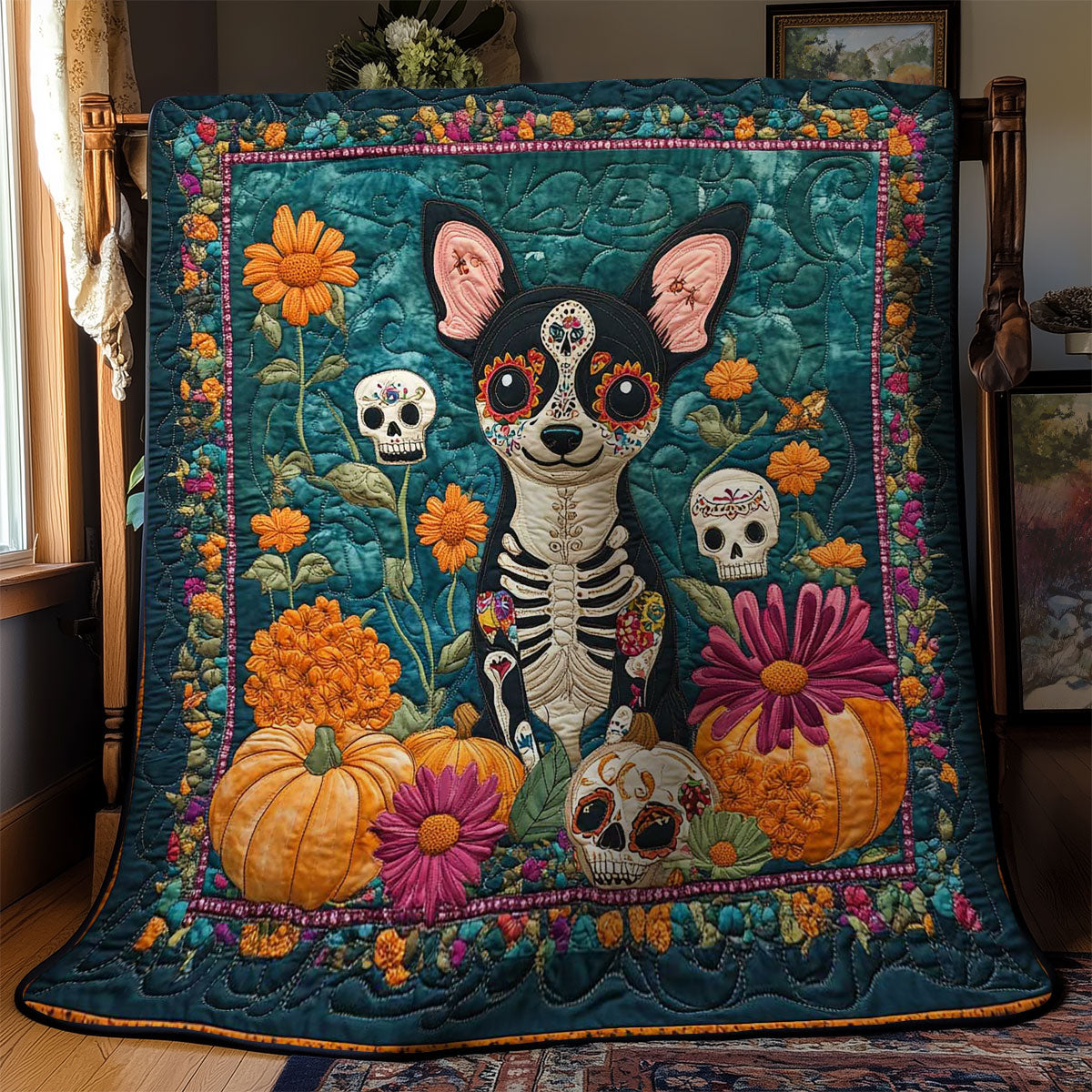 Chihuahua Of The Dead WN2201016CL Quilt Blanket