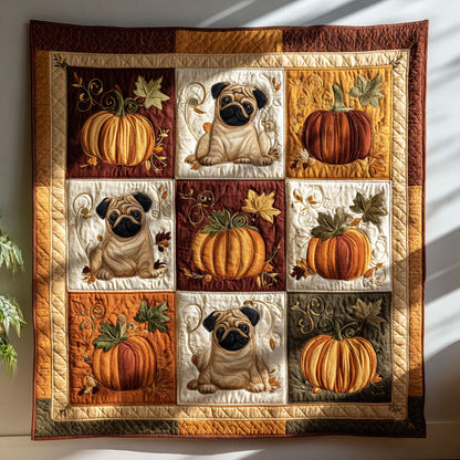 Funny Pumpkin Pug CW2908055CL Quilt Blanket
