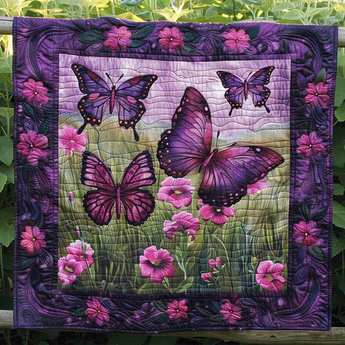 Purple Butterflies WJ2609012CL Quilt Blanket