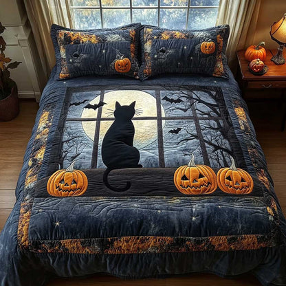 Halloween Cat WN1302013CL Quilted Bedding Set