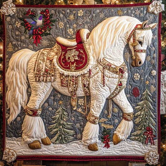 Christmas Blessing Horse WN2911029CL Quilt Blanket