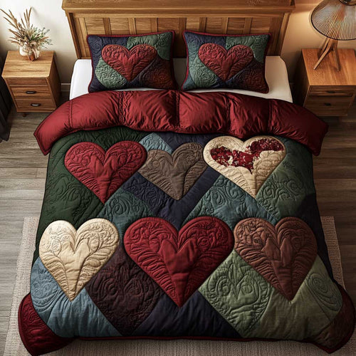 Heartful Patchwork WP1102001CL Quilted Bedding Set