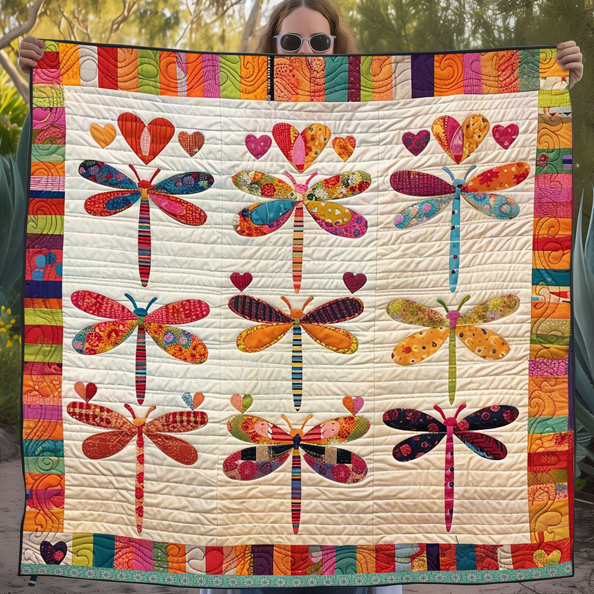 Patchwork Dragonfly WJ1109006CL Quilt Blanket