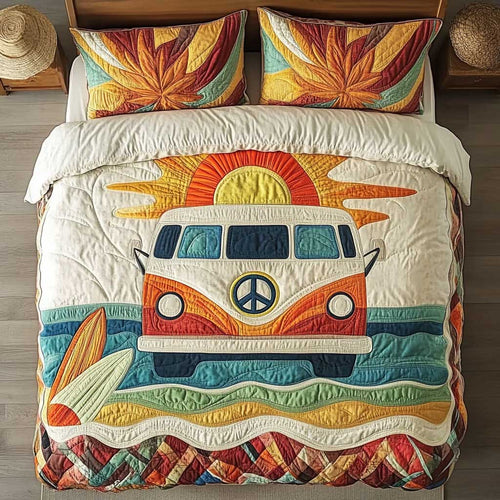 Hippie Camping Car Dreams WN1302039CL Quilted Bedding Set