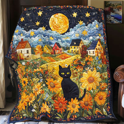 Black Cat In Night WY1002016CL Quilt Blanket