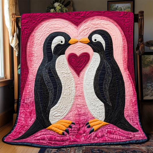 Penguins Valentine WX1601072CL Quilt Blanket