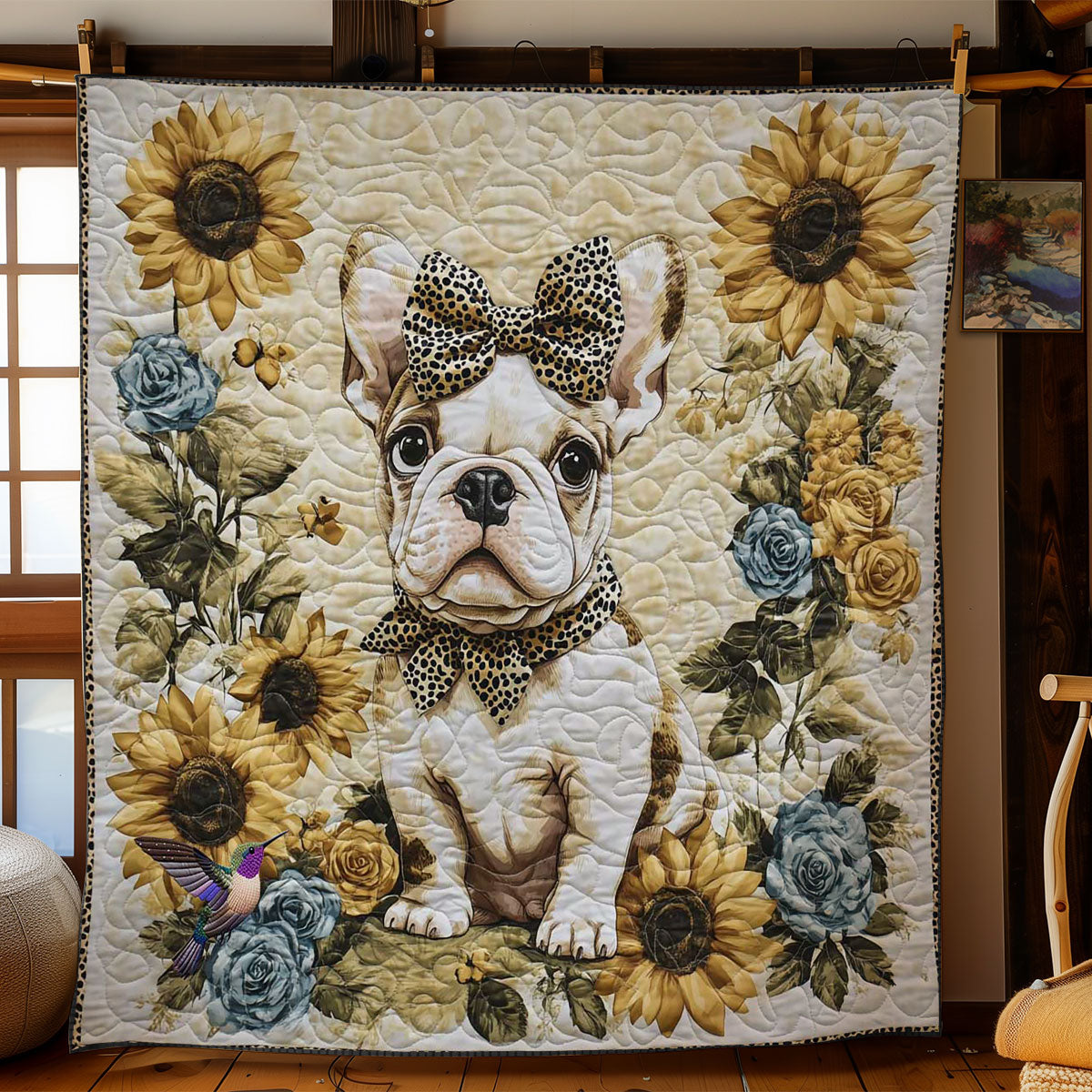 Sunflower Bulldog WN2412022CL Quilt Blanket
