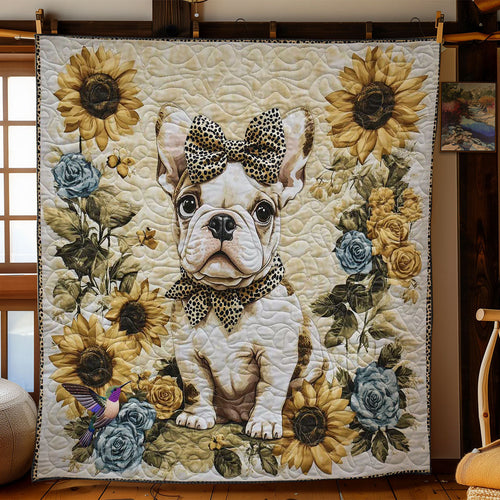 Sunflower Bulldog WN2412022CL Quilt Blanket