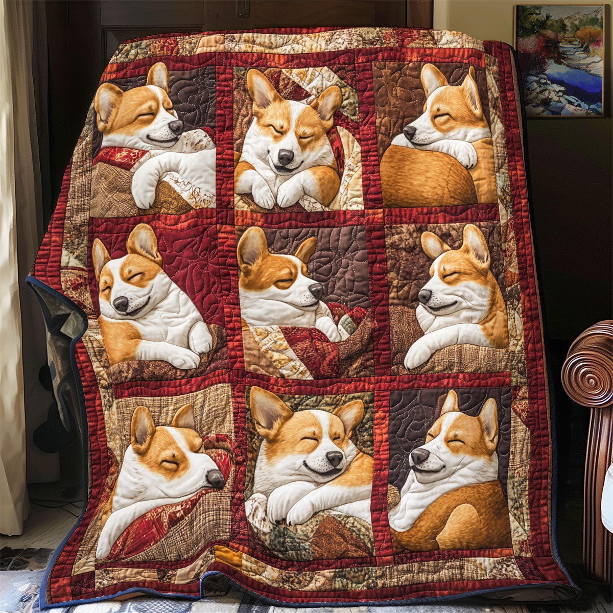 Adorable Corgi WX1701001CL Quilt Blanket