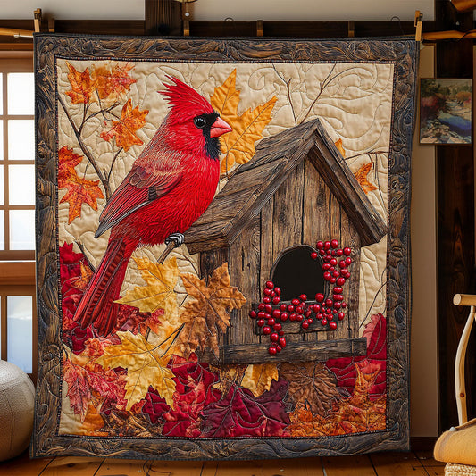 Autumn Cardinal CW2504027CL Quilt Blanket