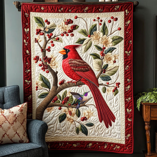 Red Cardinal Flower WX2610024CL Quilt Blanket