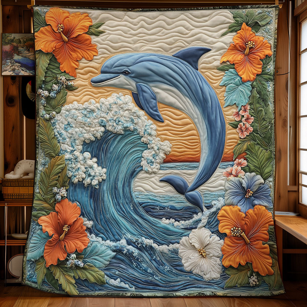 Dolphin Bloom CW1407017CL Quilt Blanket