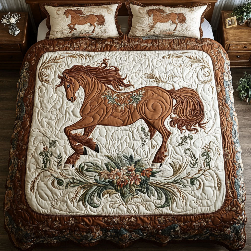 Majestic Horse WY1202037CL Quilted Bedding Set