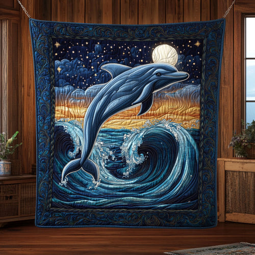 Midnight Dolphin CW1606038CL Quilt Blanket
