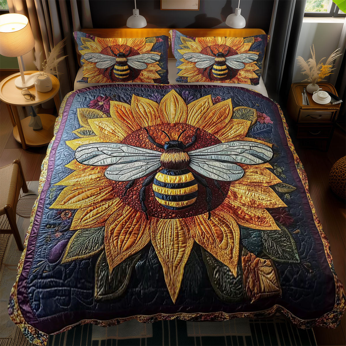 Sunlit Bee WN1202082CL Quilted Bedding Set