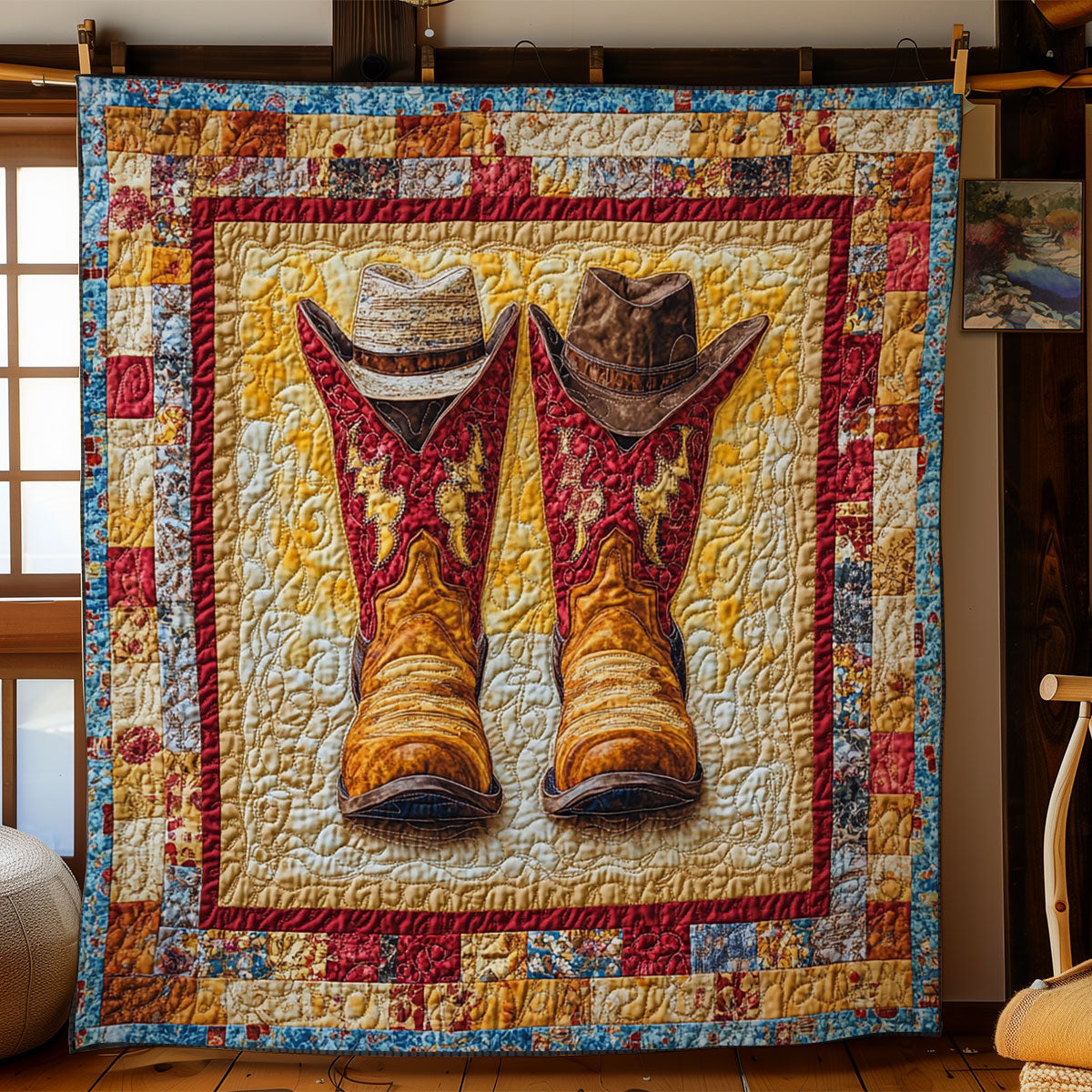 Fire Cowboy WY1502038CL Quilt Blanket