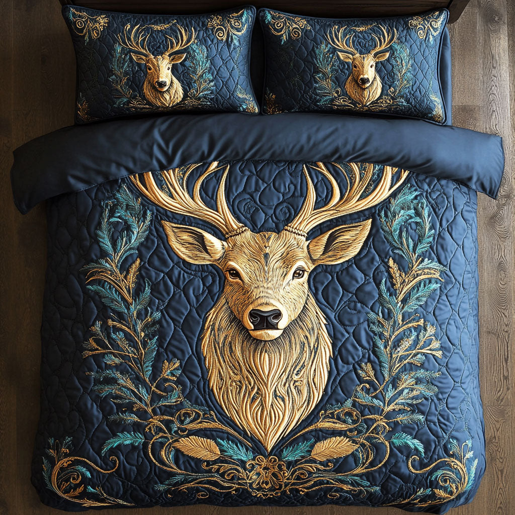 Deer Portrait WX1403080CL Quilted Bedding Set
