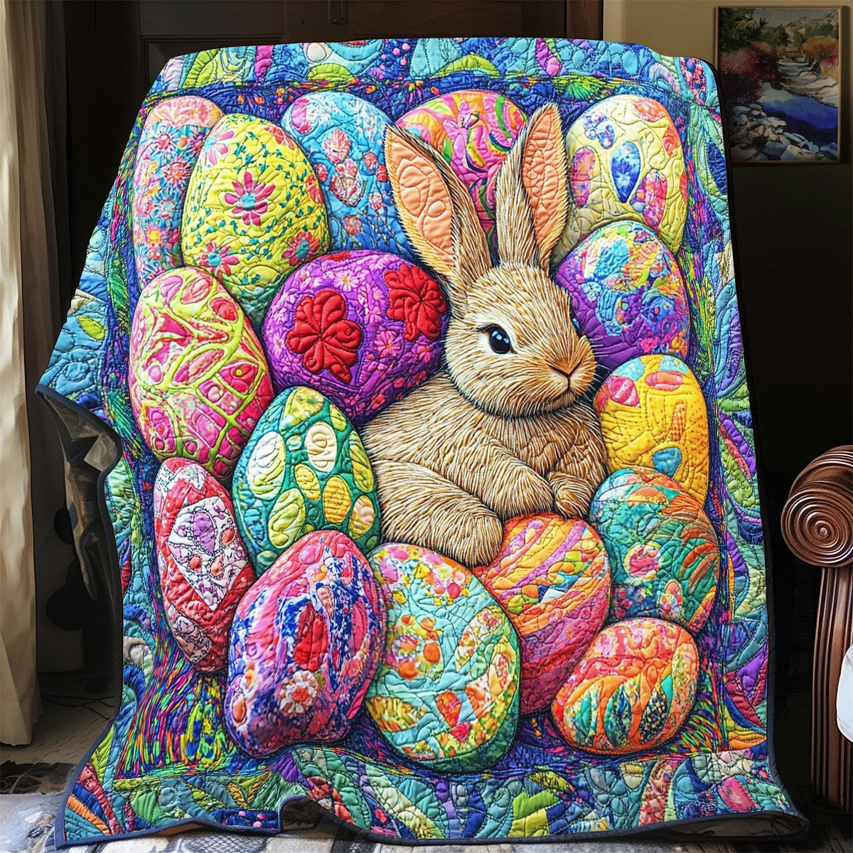 Bunny & Easter Nest XB2702002CL Quilt Blanket