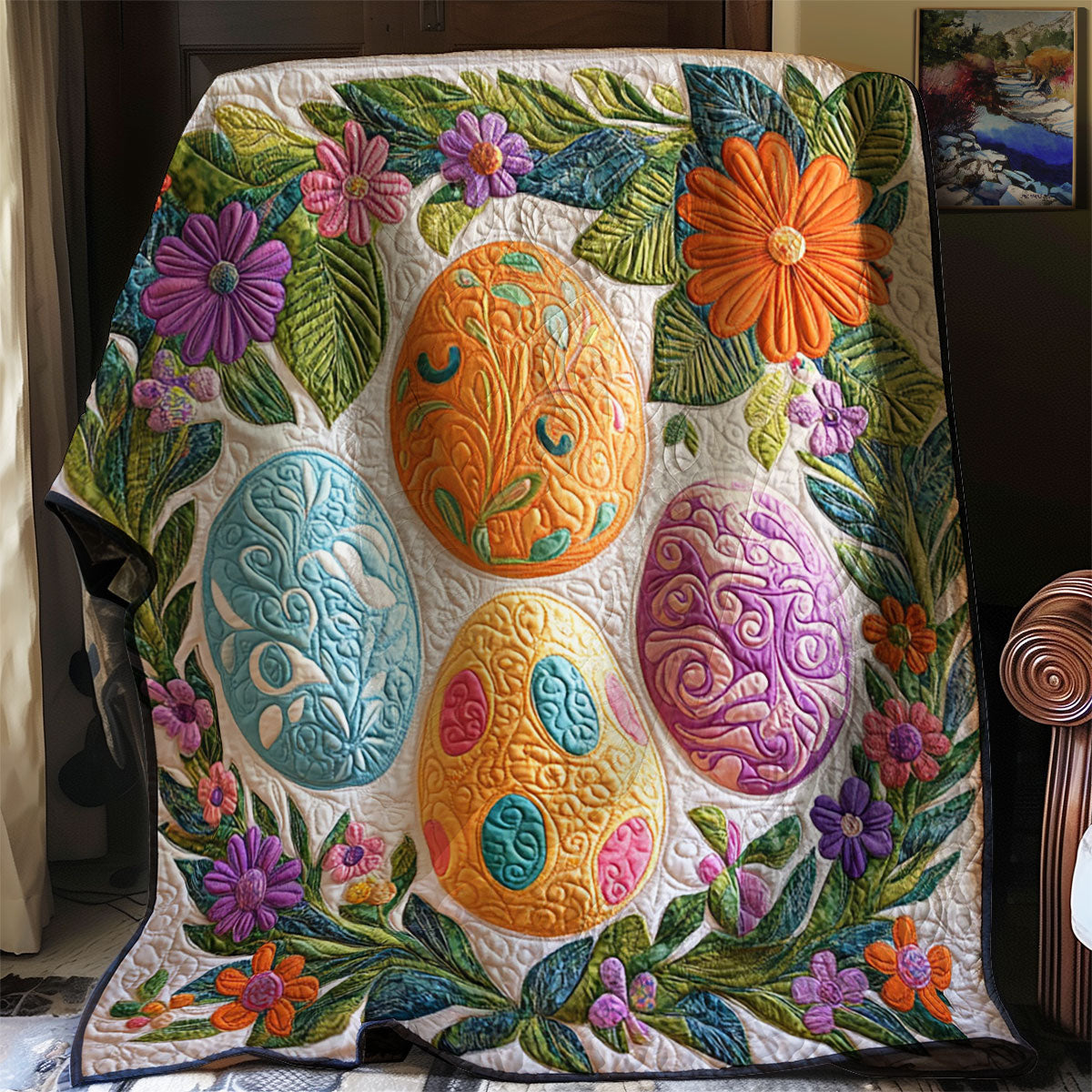 Easter Egg WJ2201011CL Quilt Blanket