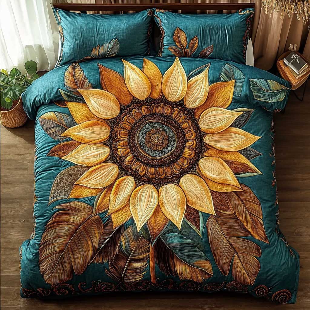 Rustic Sunflower WN1302027CL Quilted Bedding Set