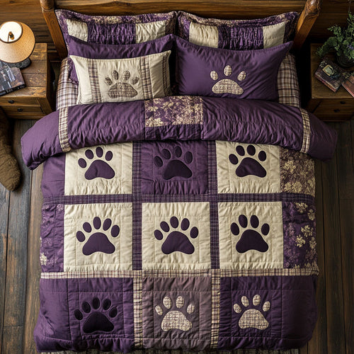 Dog Footprit WX0603023CL Quilted Bedding Set