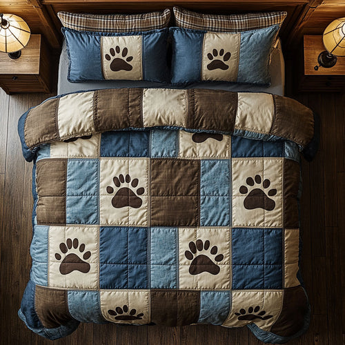 Dog Paw WX0603025CL Quilted Bedding Set
